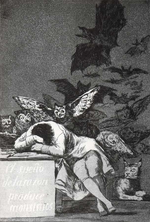 Francisco Goya El Sueno de la razon produce monstruos